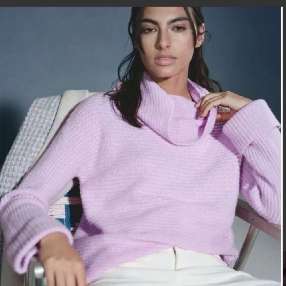 Anthropologie- Pilcro | Pink Cowelneck Oversized Sweater Size Small